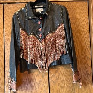 Double D Ranch leather fringe size Medium